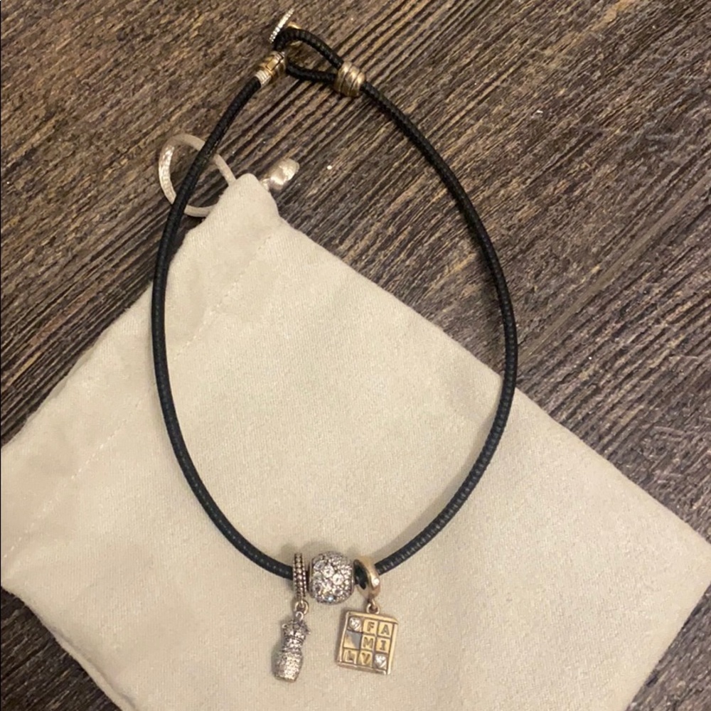 Pandora bracelet with 3 charms